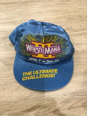 Vintage Wrestlemania VI 1990 Skydome Toronto satin hat Hulk Hogan vs Warrior